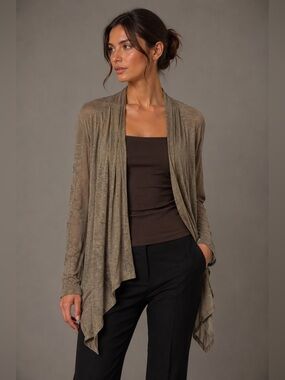 Anatomie khaki burnt out cardigan NWT